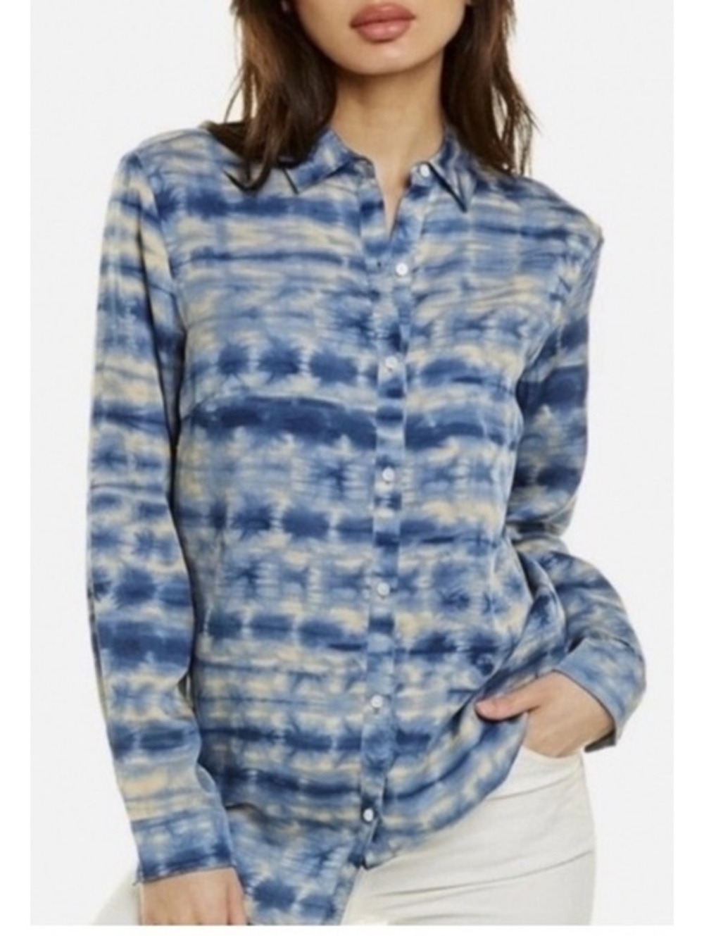 J.McLaughlin Lois Tie-Dye Tencel Button-Up Shirt